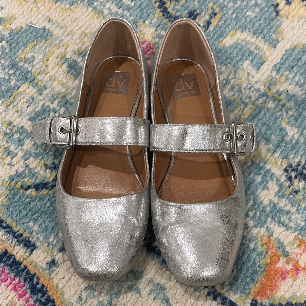 DV by Dolce Vita Silver Mary Jane Flats
